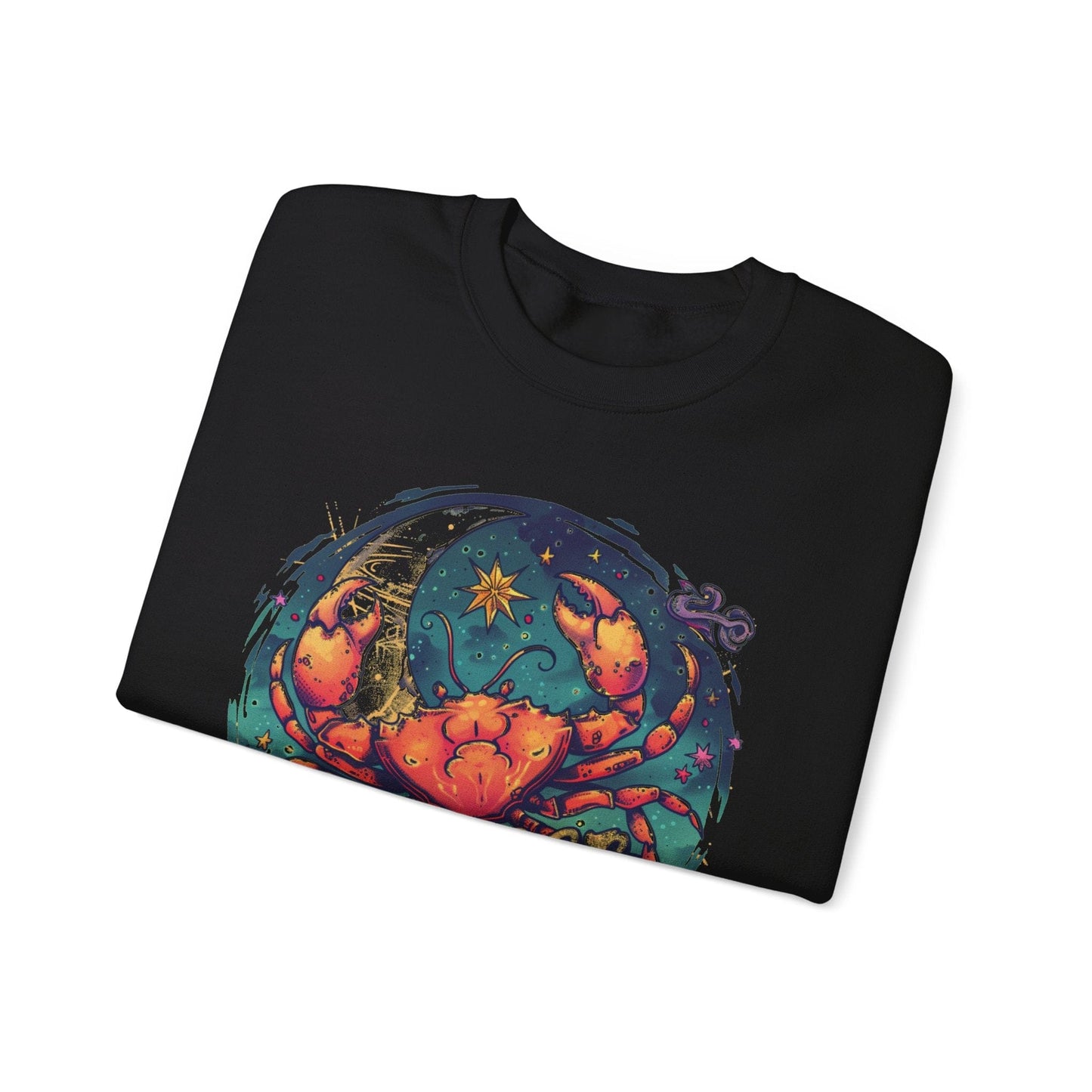 Sweatshirt Cancer Zodiac Tattoo Art Sweater: Cosmic Crab Embrace