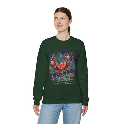 Sweatshirt Cancer Zodiac Tattoo Art Sweater: Cosmic Crab Embrace