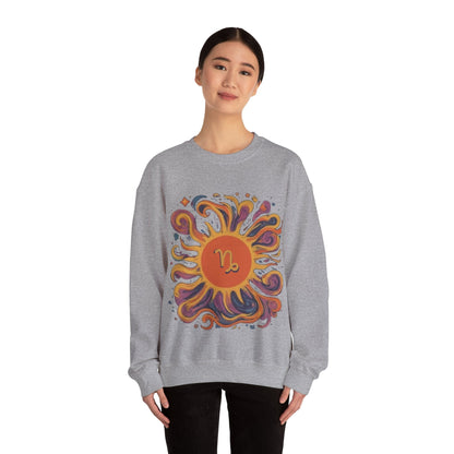 Sweatshirt Capricorn Celestial Sun Soft Sweater: Earthy Elegance Meets Cosmic Warmth