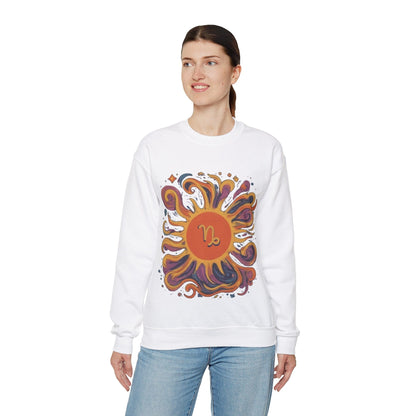 Sweatshirt Capricorn Celestial Sun Soft Sweater: Earthy Elegance Meets Cosmic Warmth