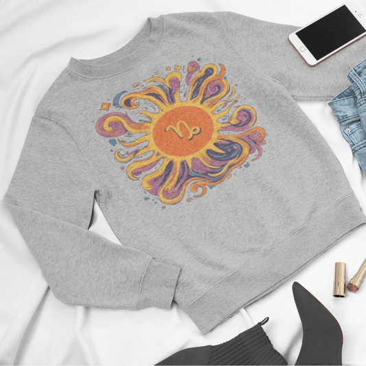 Sweatshirt Capricorn Celestial Sun Soft Sweater: Earthy Elegance Meets Cosmic Warmth