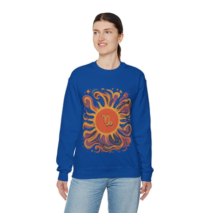 Sweatshirt Capricorn Celestial Sun Soft Sweater: Earthy Elegance Meets Cosmic Warmth