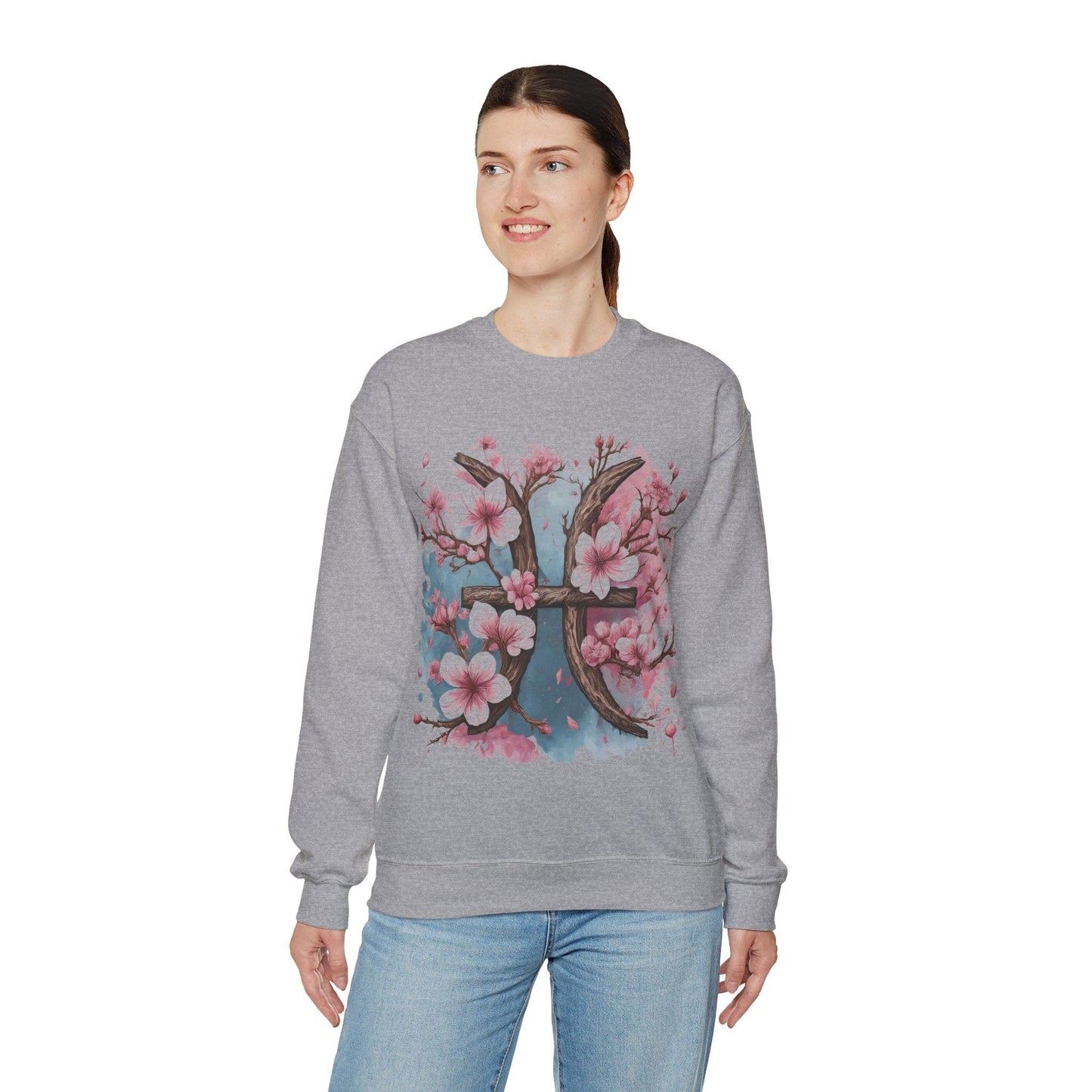 Sweatshirt Cherry Blossom Pisces Soft Sweater