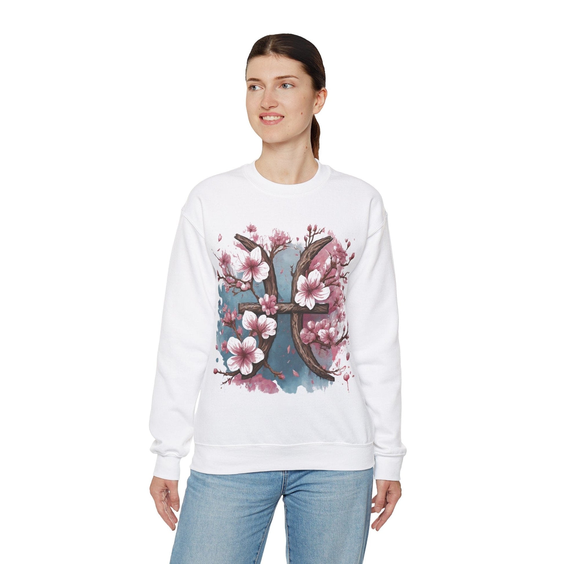 Sweatshirt Cherry Blossom Pisces Soft Sweater