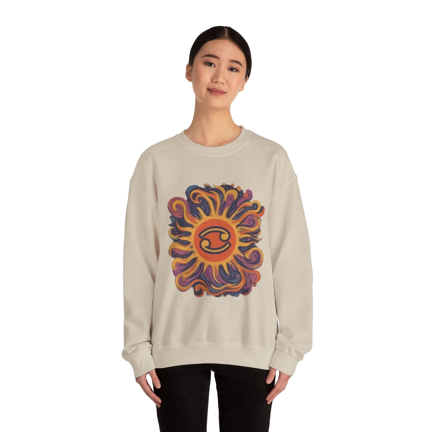 Sweatshirt Cosmic Cancer Sweater: Groovy 60s Vibes