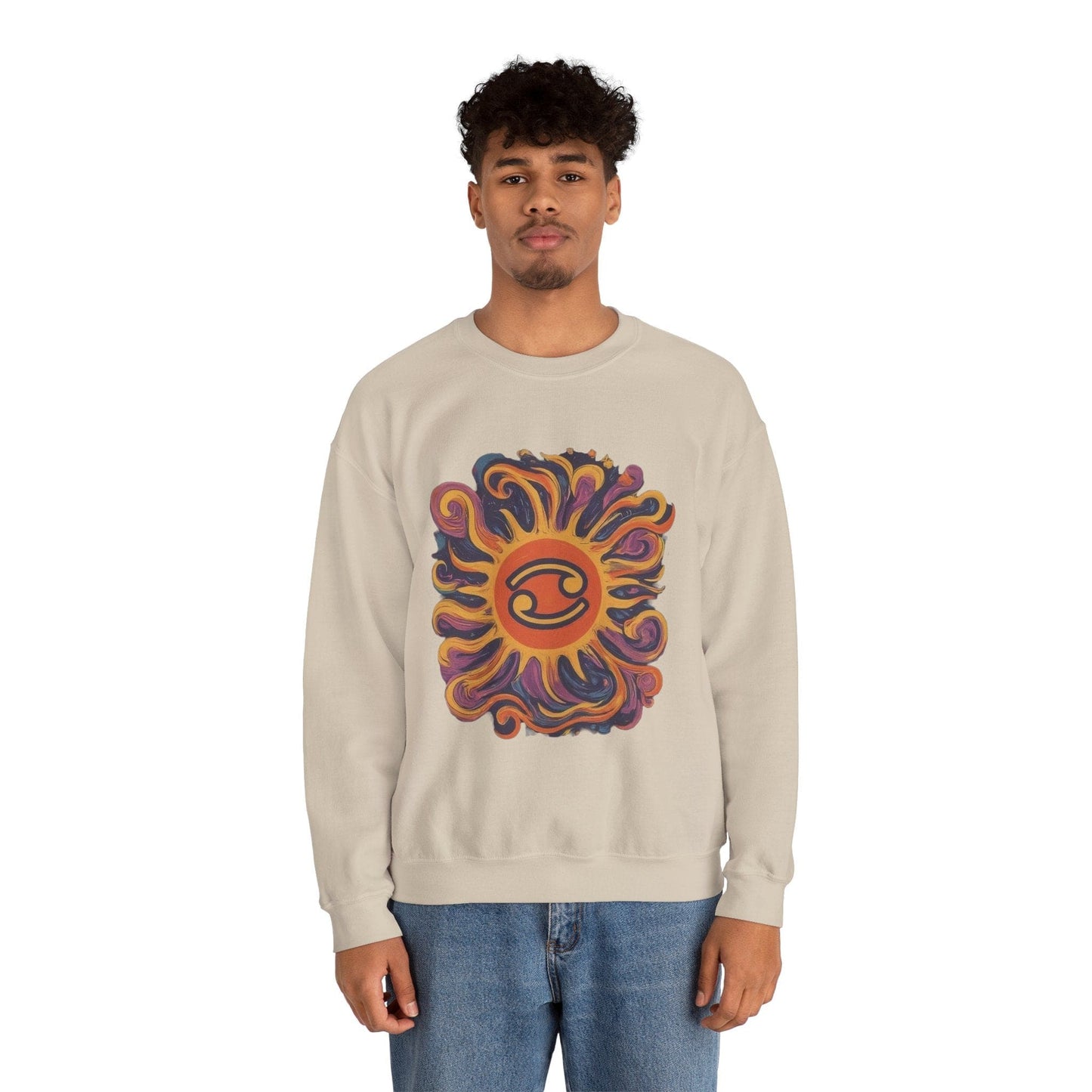 Sweatshirt Cosmic Cancer Sweater: Groovy 60s Vibes