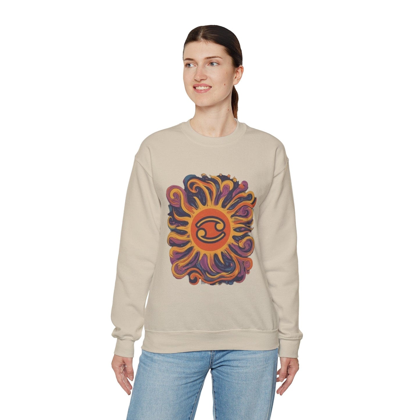 Sweatshirt Cosmic Cancer Sweater: Groovy 60s Vibes