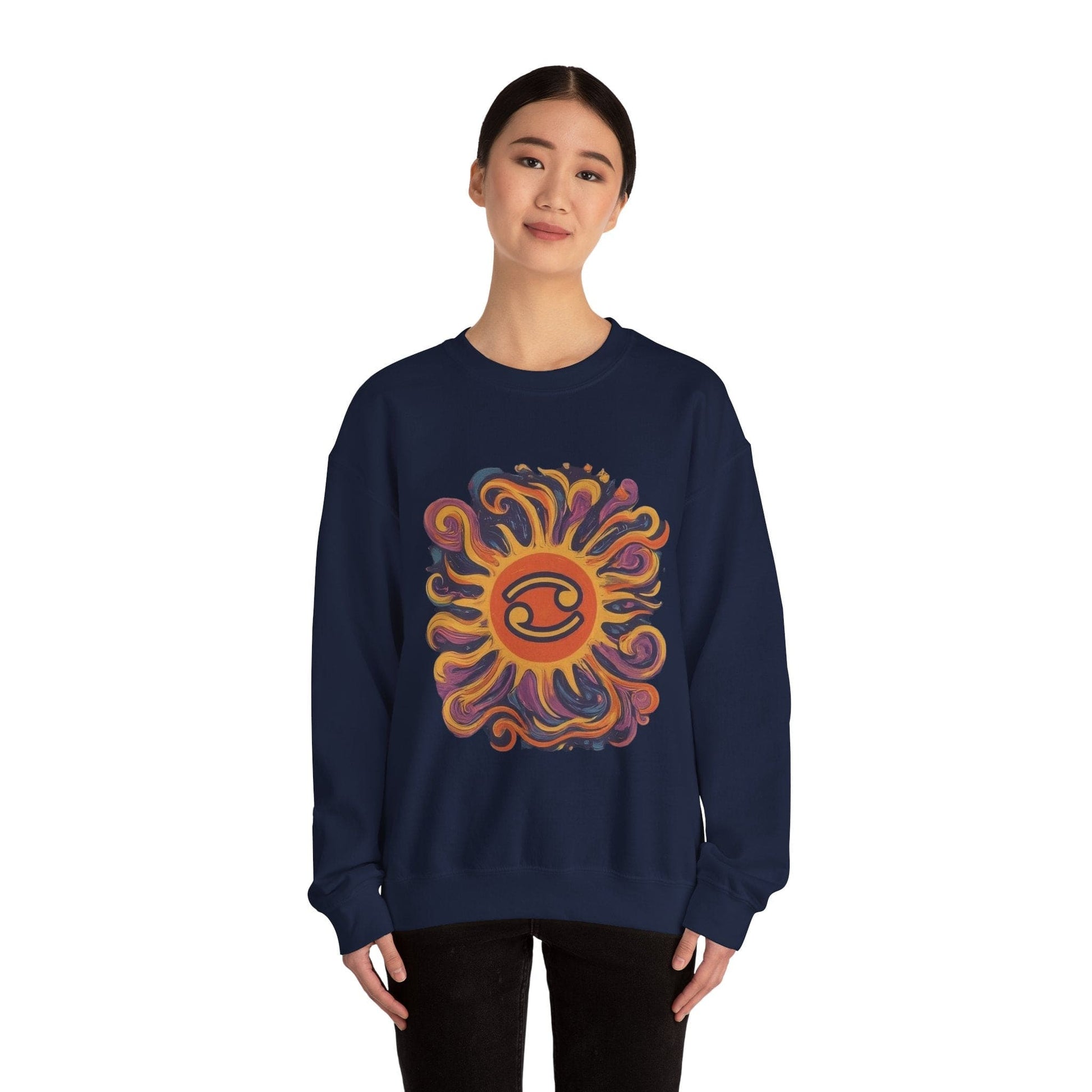 Sweatshirt Cosmic Cancer Sweater: Groovy 60s Vibes