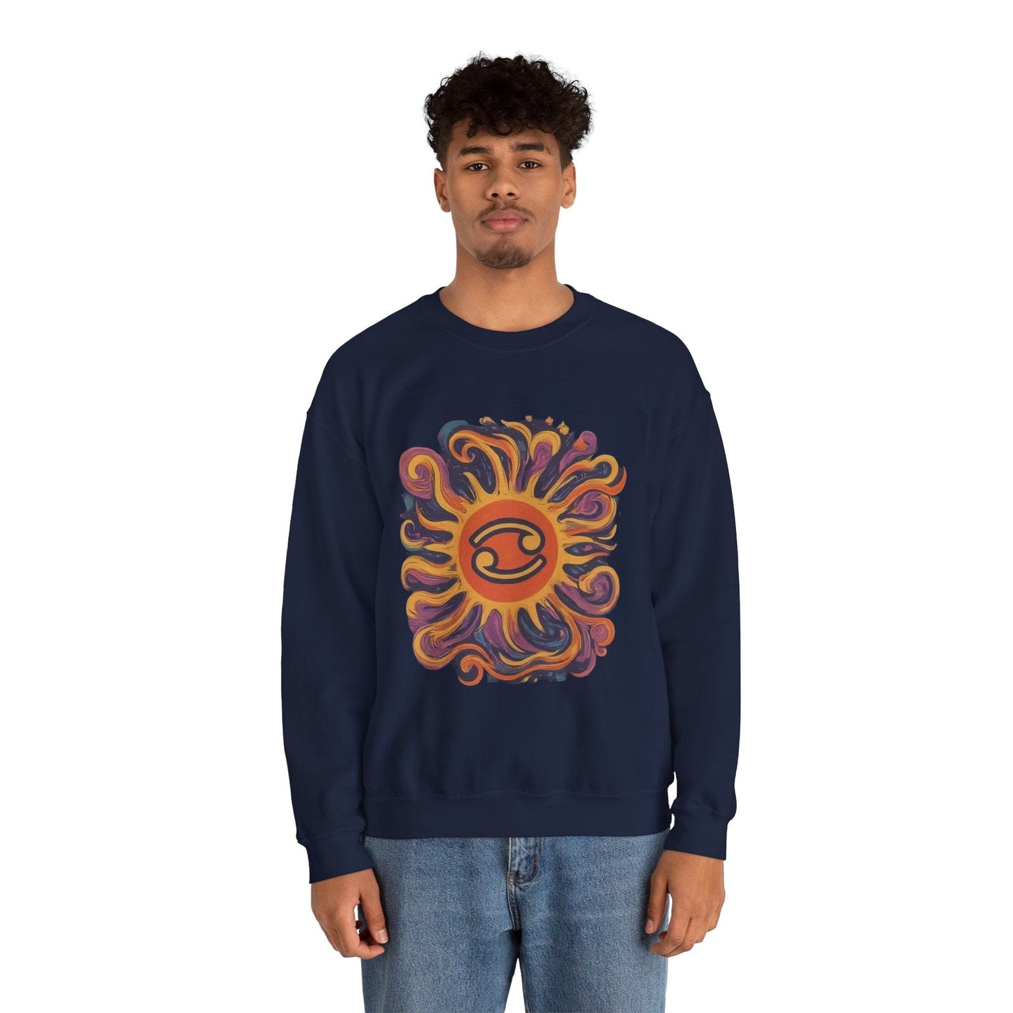 Sweatshirt Cosmic Cancer Sweater: Groovy 60s Vibes