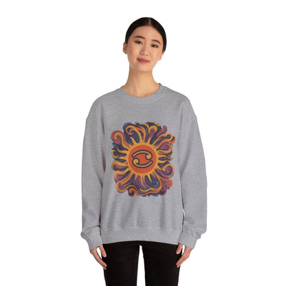 Sweatshirt Cosmic Cancer Sweater: Groovy 60s Vibes