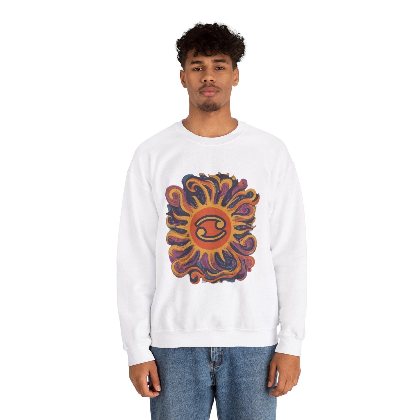 Sweatshirt Cosmic Cancer Sweater: Groovy 60s Vibes