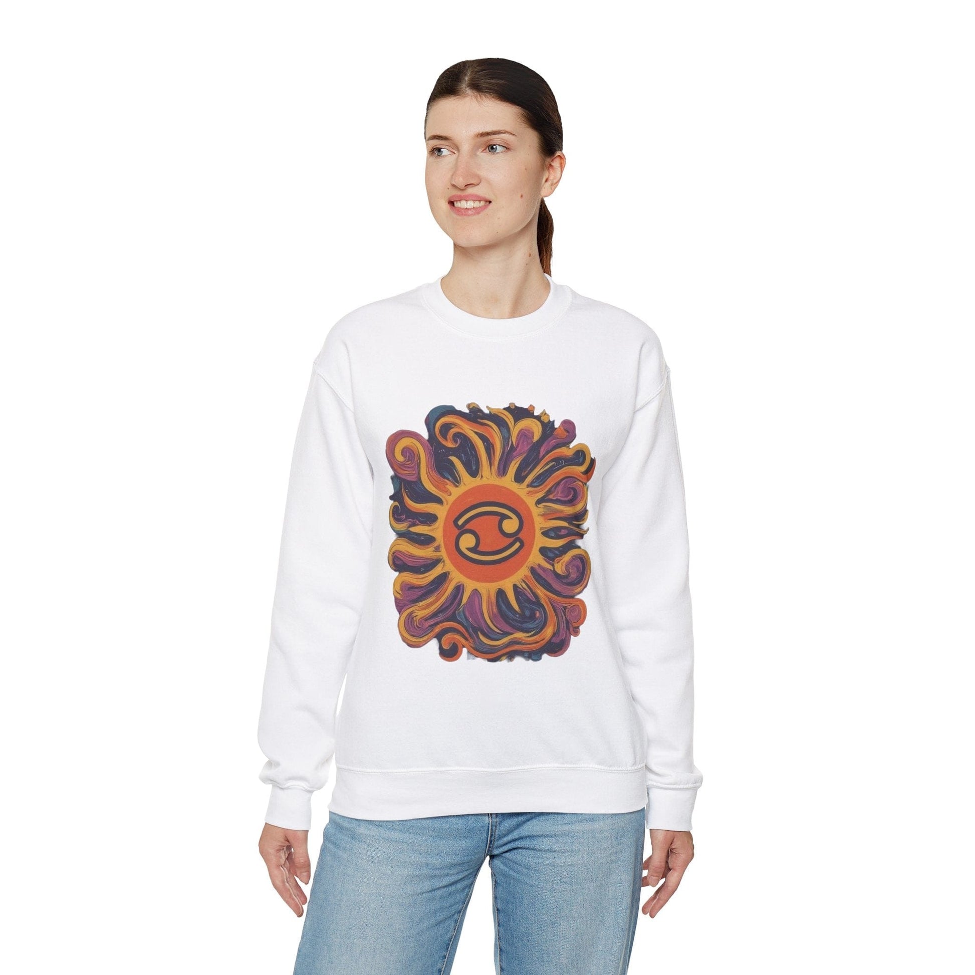 Sweatshirt Cosmic Cancer Sweater: Groovy 60s Vibes