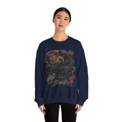 Sweatshirt Eastern Mythos Dragon-Taurus Sweater: Fusion of Strength