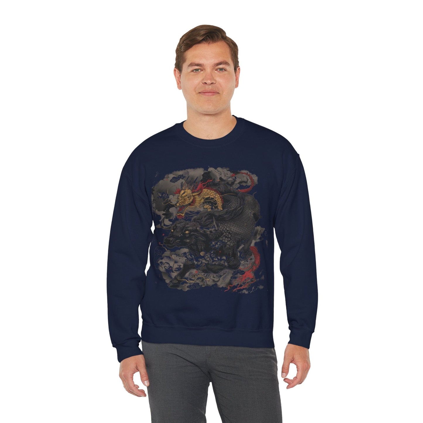 Sweatshirt Eastern Mythos Dragon-Taurus Sweater: Fusion of Strength