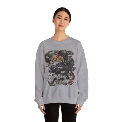 Sweatshirt Eastern Mythos Dragon-Taurus Sweater: Fusion of Strength