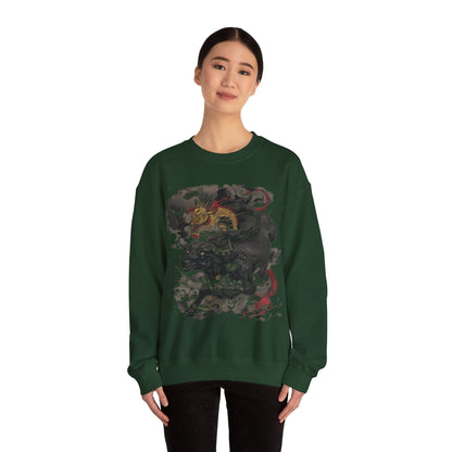 Sweatshirt Eastern Mythos Dragon-Taurus Sweater: Fusion of Strength