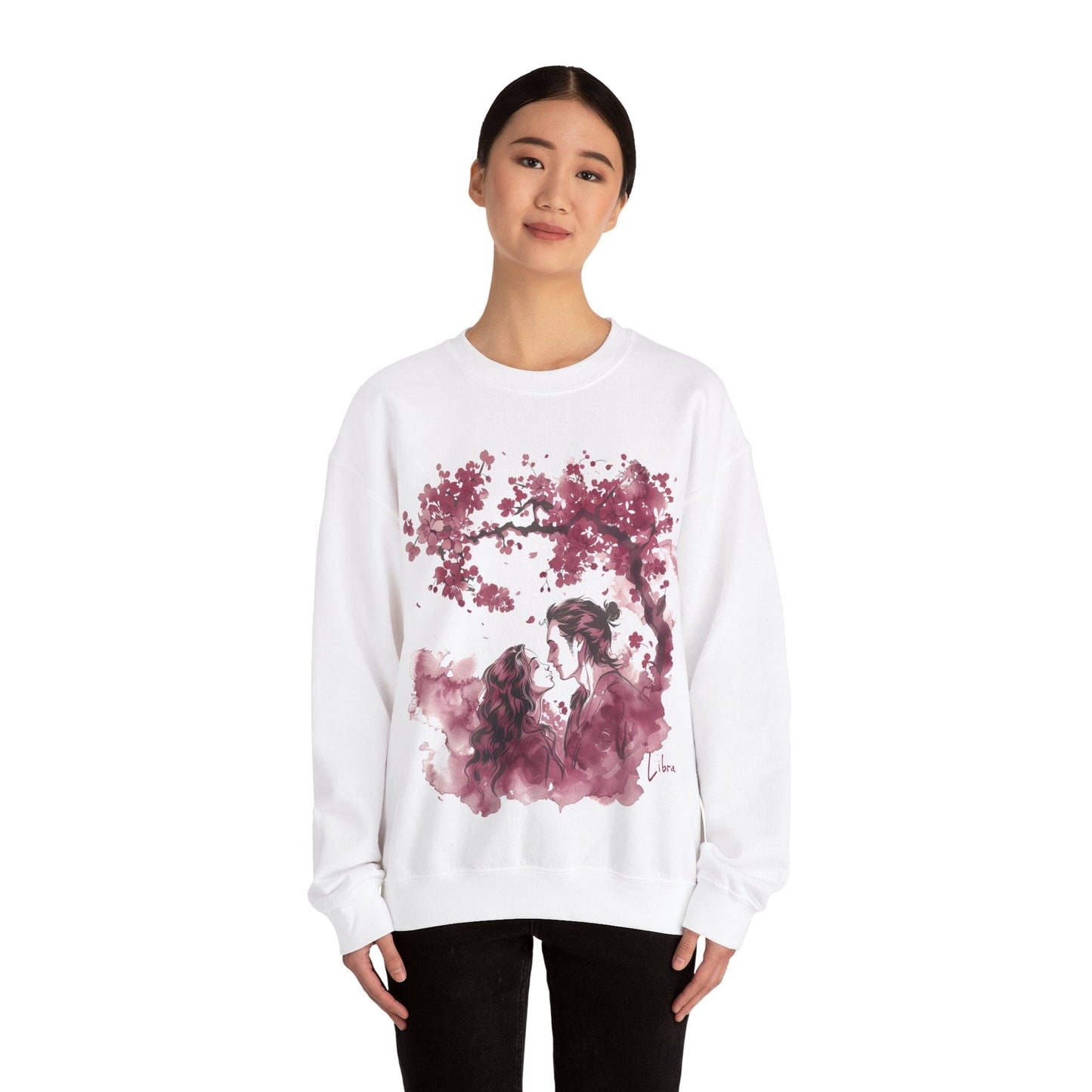 Sweatshirt Eternal Love Libra Sumi-e Sweater: Embrace of Blossoms