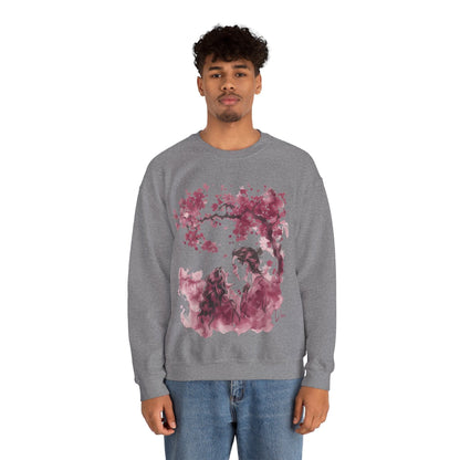 Sweatshirt Eternal Love Libra Sumi-e Sweater: Embrace of Blossoms