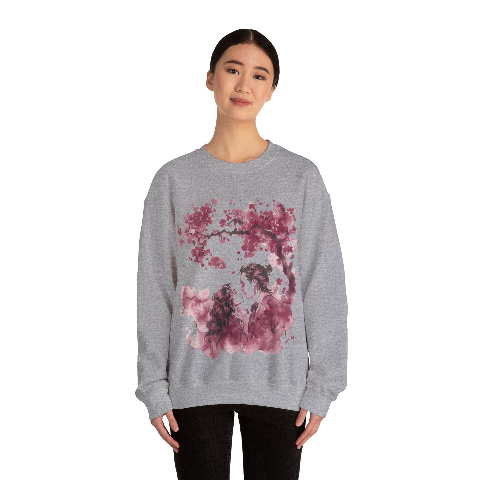 Sweatshirt Eternal Love Libra Sumi-e Sweater: Embrace of Blossoms