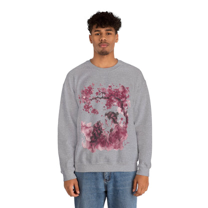 Sweatshirt Eternal Love Libra Sumi-e Sweater: Embrace of Blossoms