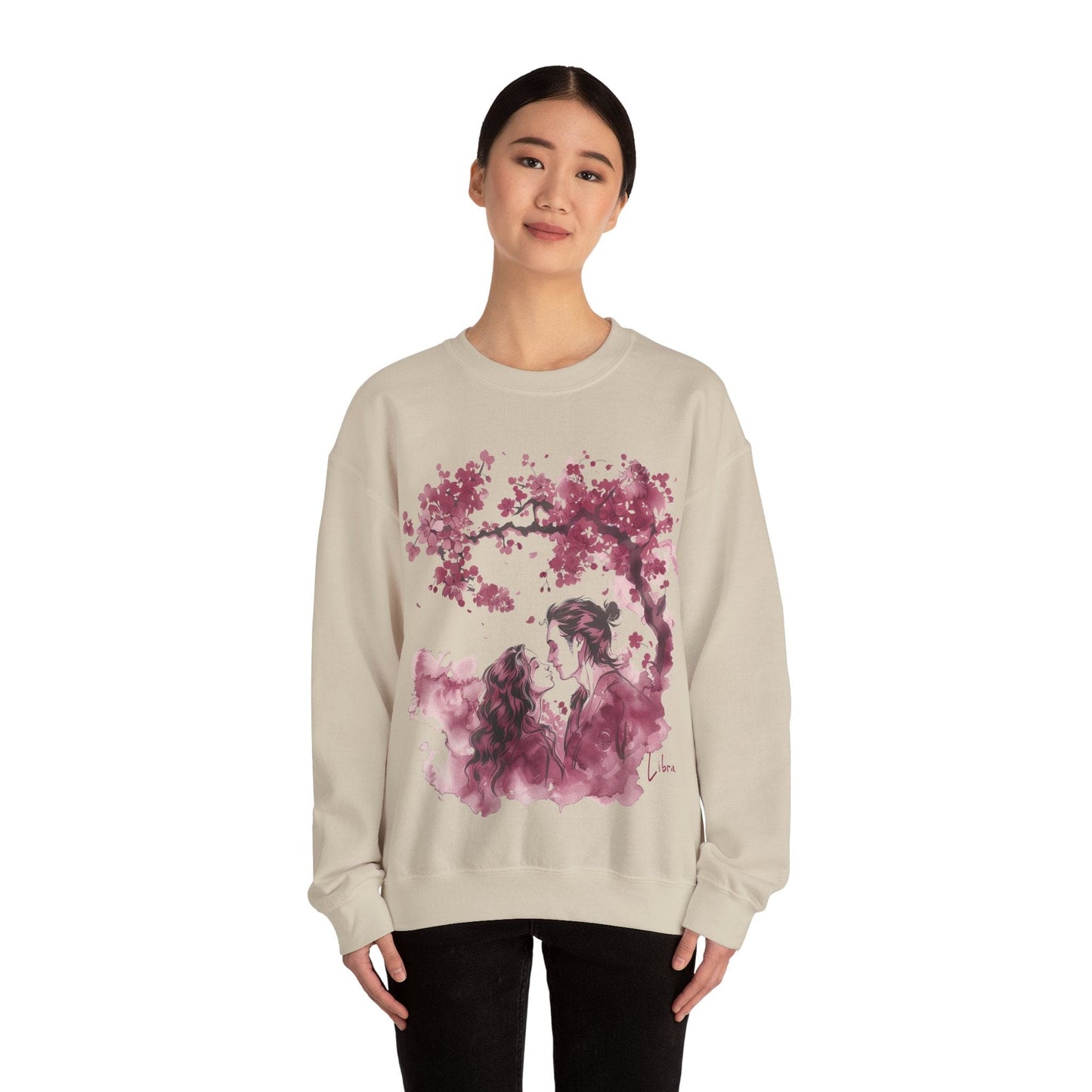 Sweatshirt Eternal Love Libra Sumi-e Sweater: Embrace of Blossoms