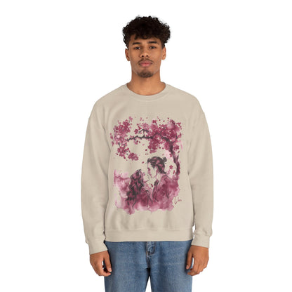 Sweatshirt Eternal Love Libra Sumi-e Sweater: Embrace of Blossoms