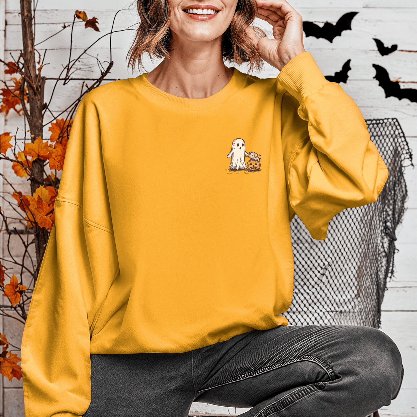 Sweatshirt Ghost & Dog Walk Sweater - Halloween Limited Edition Sweater