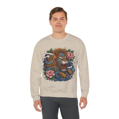 Sweatshirt Japanese Irezumi Leo Soft Crewneck Sweatshirt