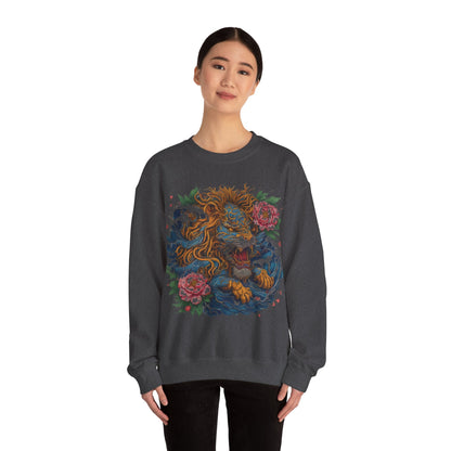 Sweatshirt Japanese Irezumi Leo Soft Crewneck Sweatshirt