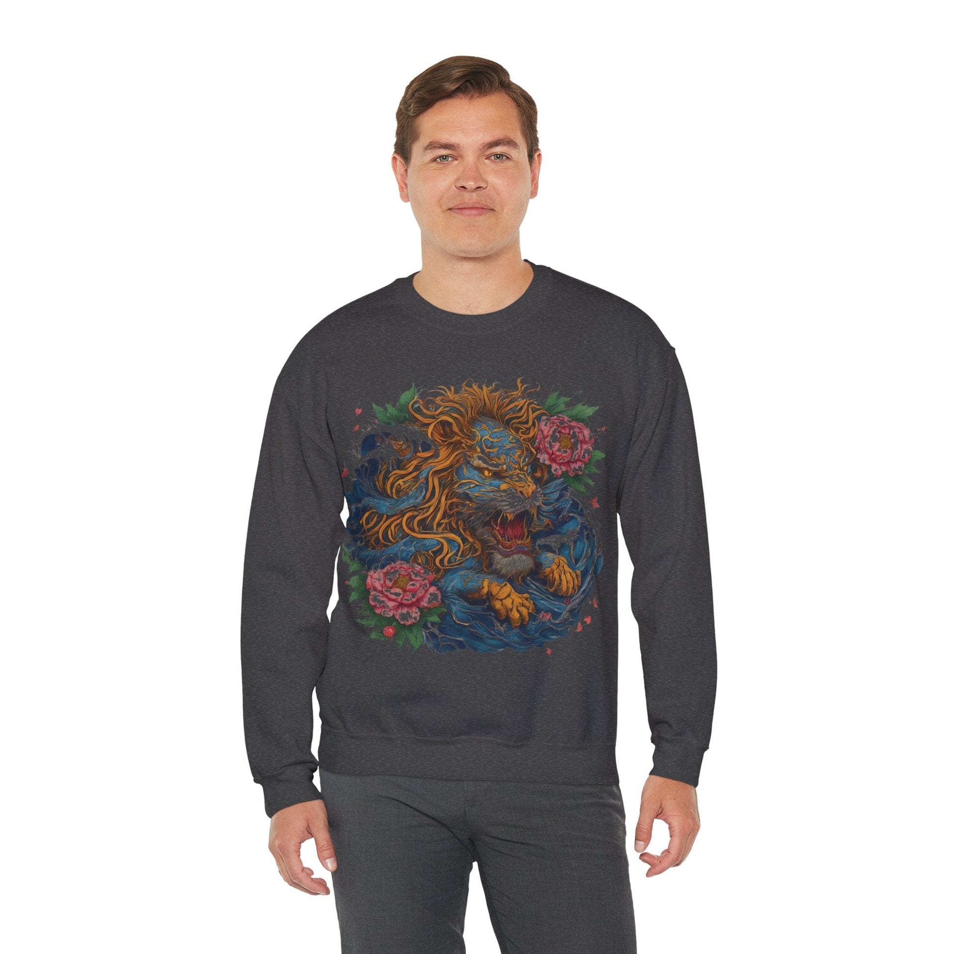 Sweatshirt Japanese Irezumi Leo Soft Crewneck Sweatshirt