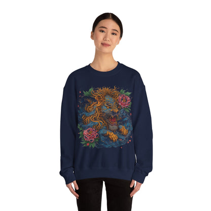 Sweatshirt Japanese Irezumi Leo Soft Crewneck Sweatshirt