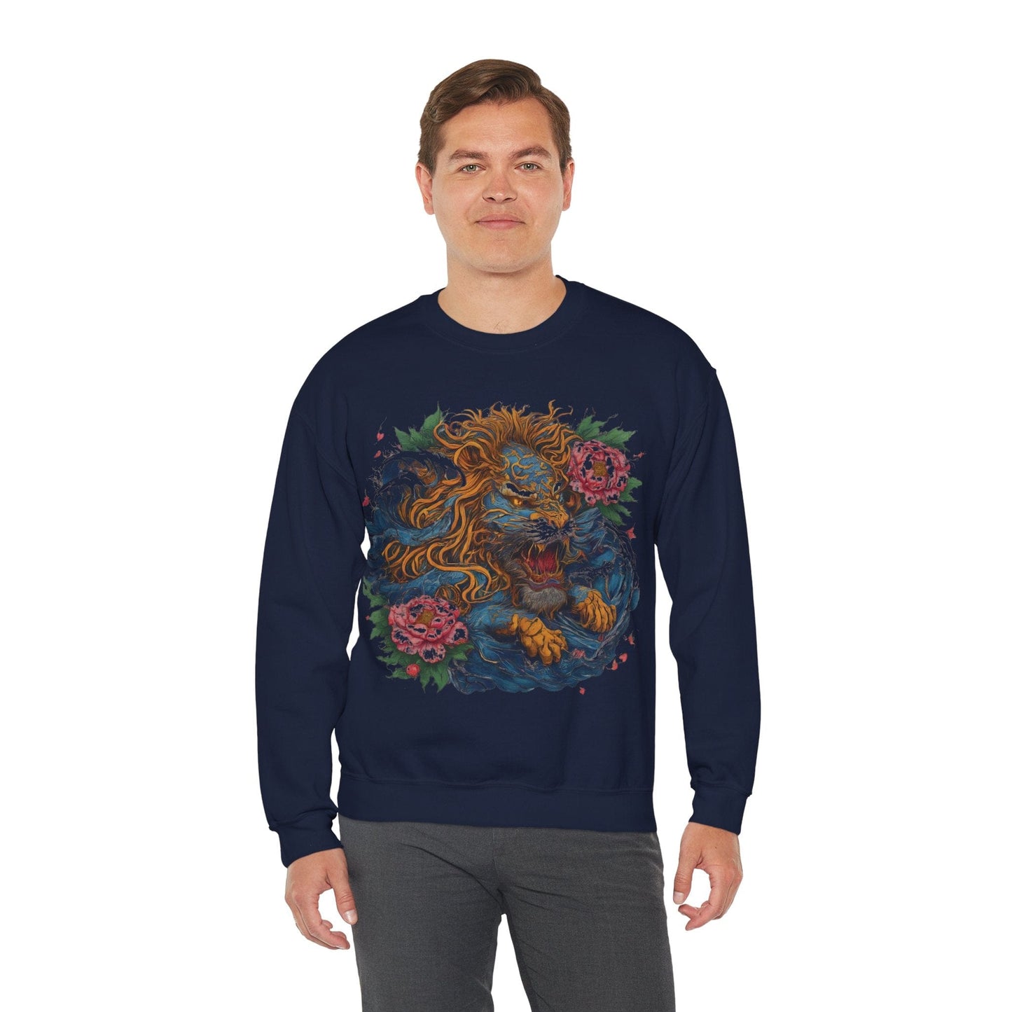 Sweatshirt Japanese Irezumi Leo Soft Crewneck Sweatshirt