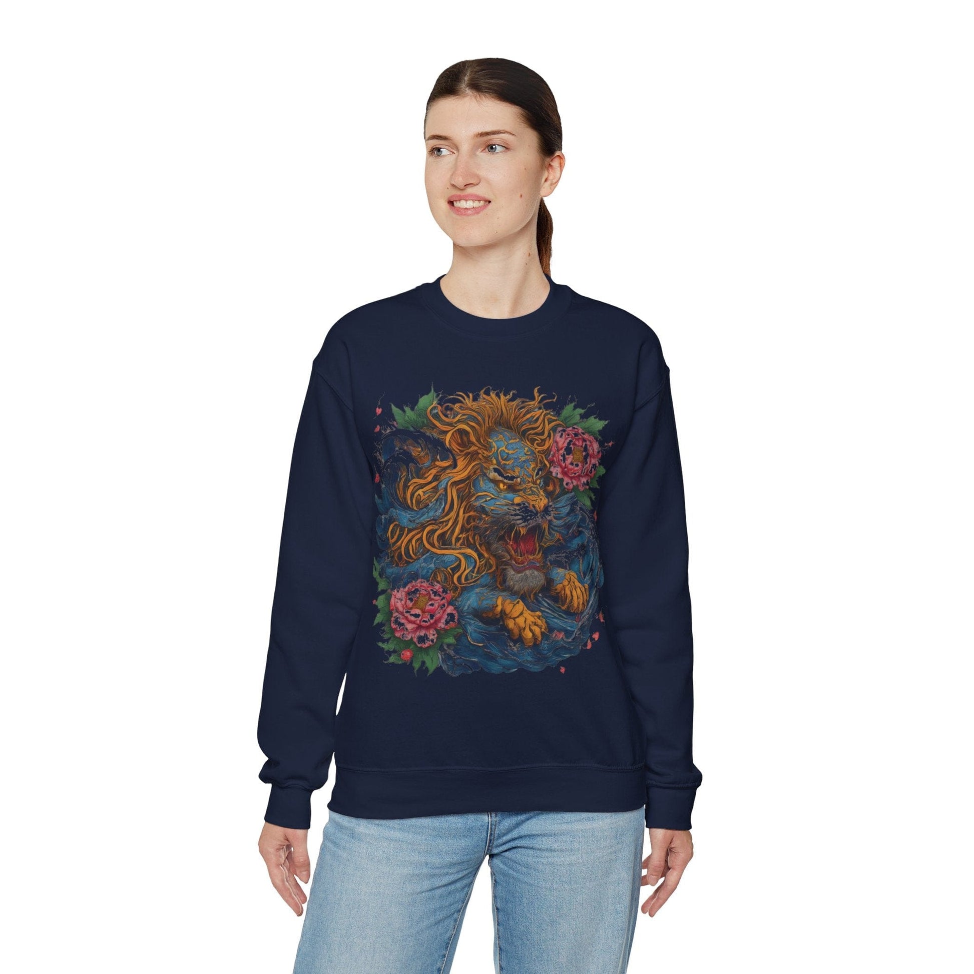 Sweatshirt Japanese Irezumi Leo Soft Crewneck Sweatshirt