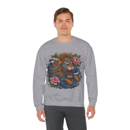 Sweatshirt Japanese Irezumi Leo Soft Crewneck Sweatshirt