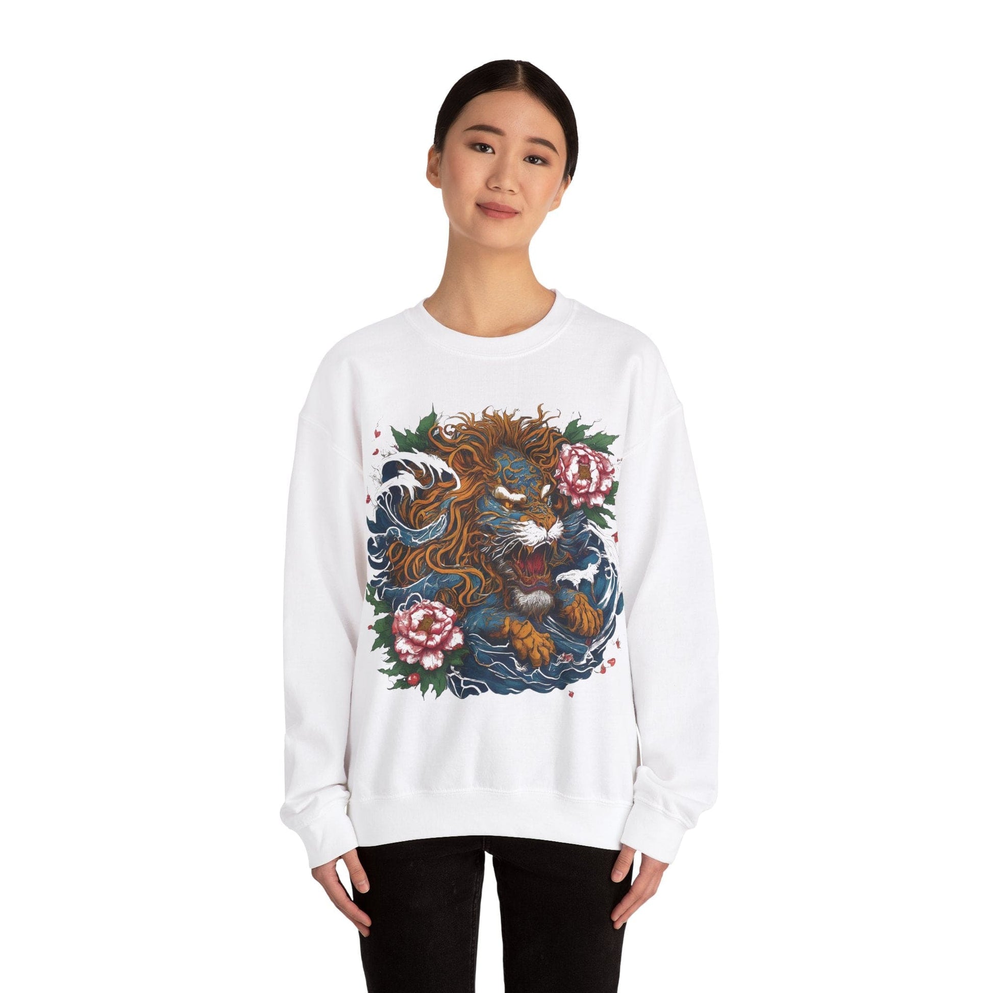 Sweatshirt Japanese Irezumi Leo Soft Crewneck Sweatshirt