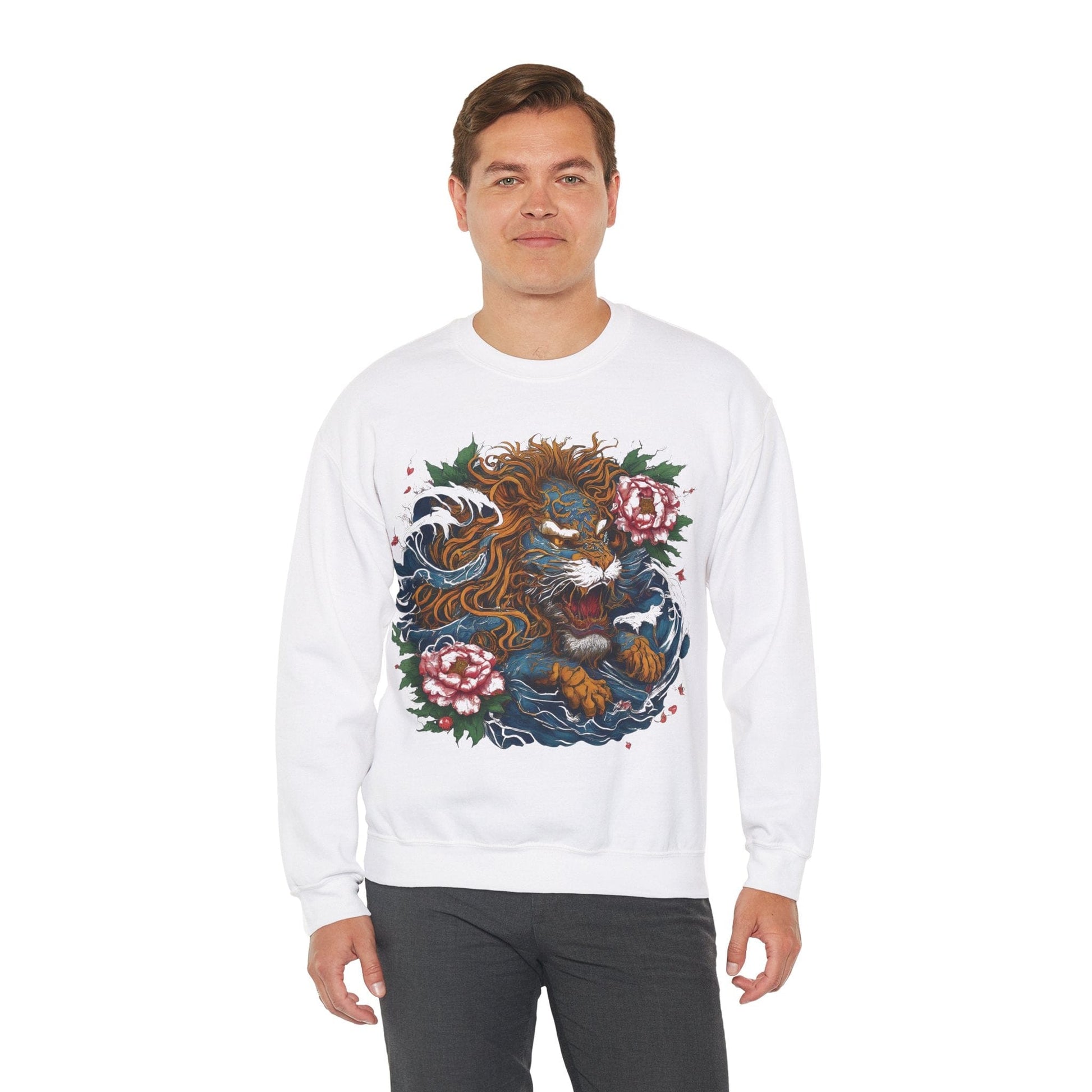 Sweatshirt Japanese Irezumi Leo Soft Crewneck Sweatshirt