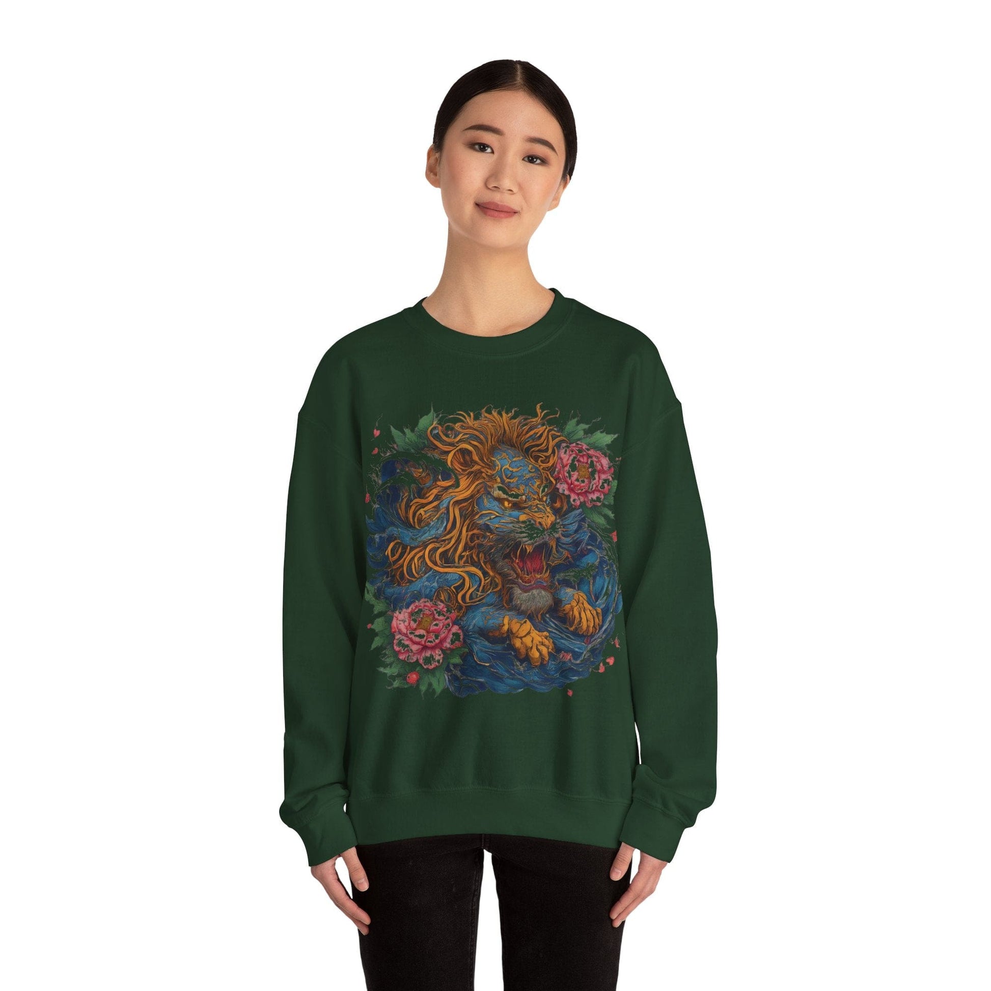 Sweatshirt Japanese Irezumi Leo Soft Crewneck Sweatshirt