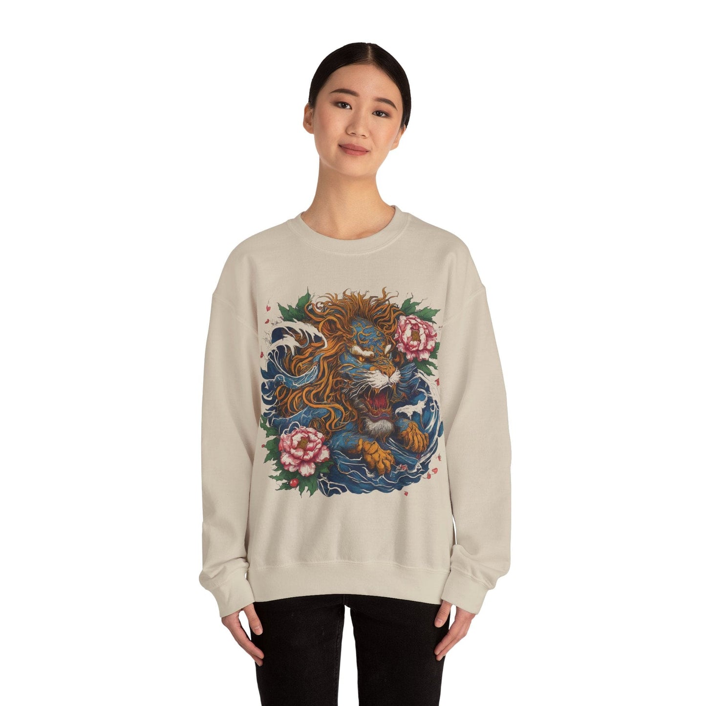 Sweatshirt Japanese Irezumi Leo Soft Crewneck Sweatshirt