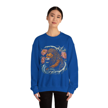 Sweatshirt Japanese Splash Old School Tattoo Leo Soft Crewneck Sweatshirt