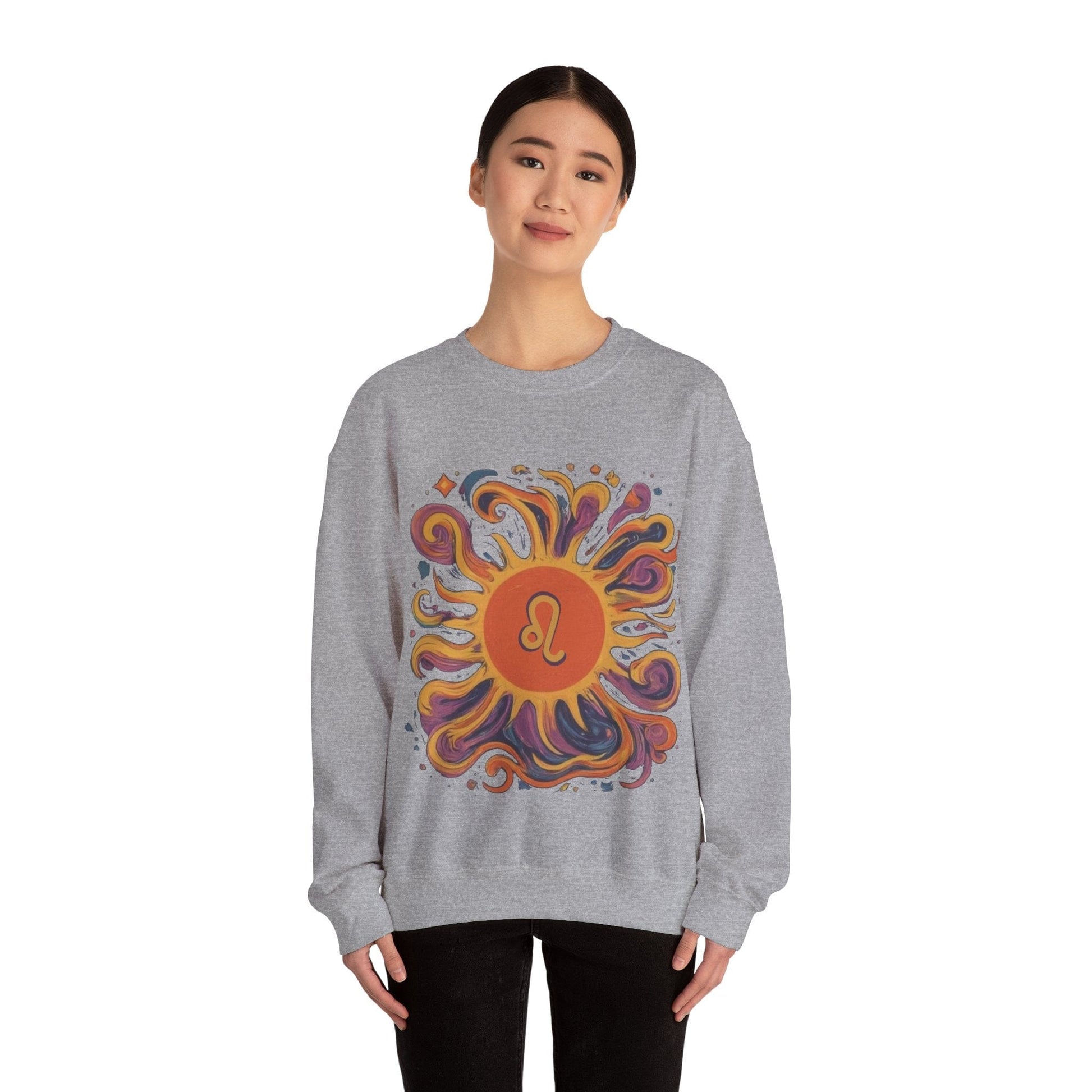 Sweatshirt Leo Majestic Sun Soft Sweater: Royal Warmth for the Lion's Heart