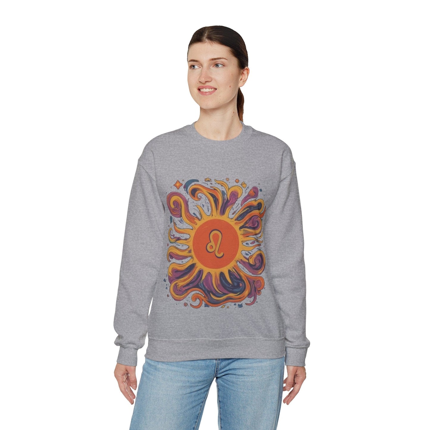 Sweatshirt Leo Majestic Sun Soft Sweater: Royal Warmth for the Lion's Heart