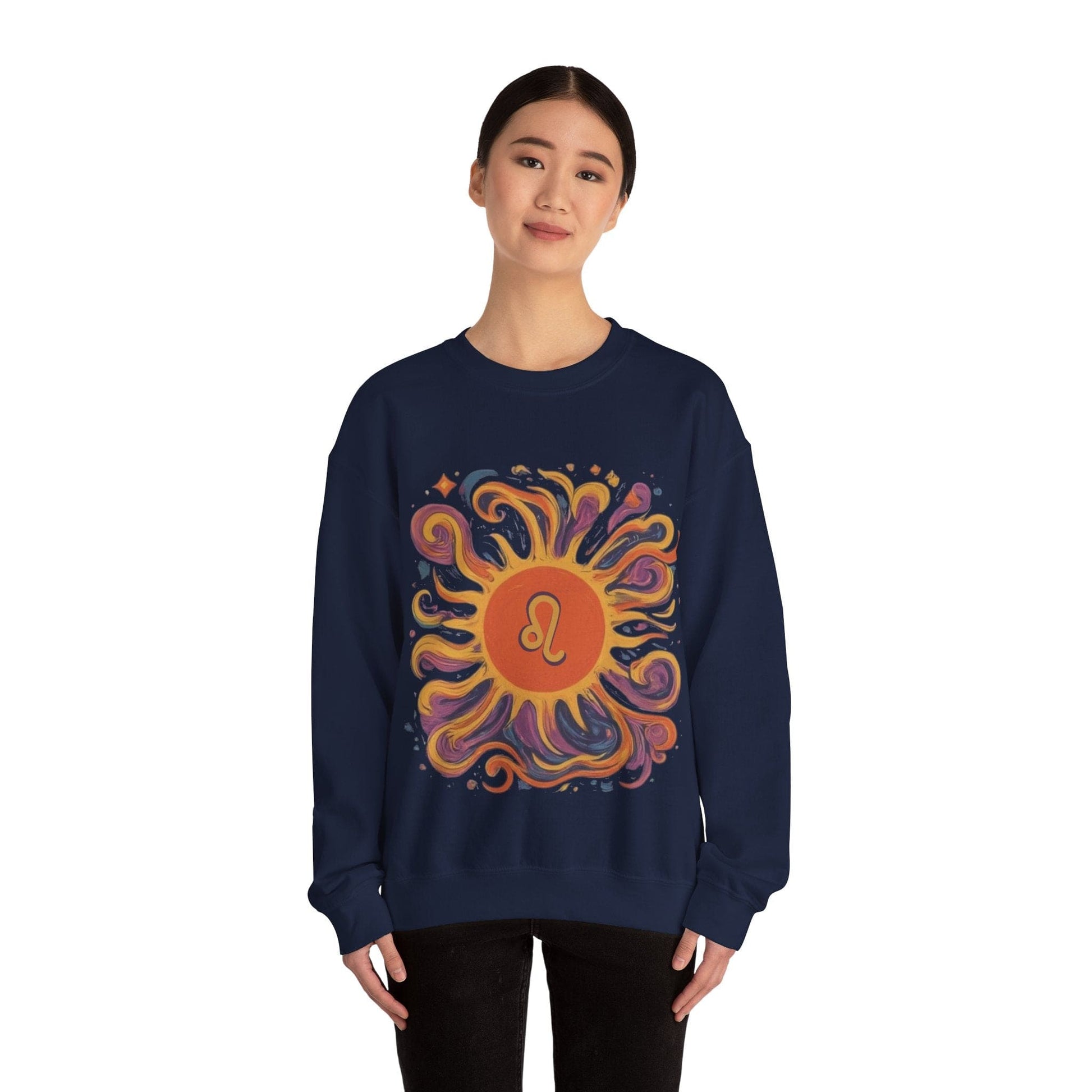 Sweatshirt Leo Majestic Sun Soft Sweater: Royal Warmth for the Lion's Heart