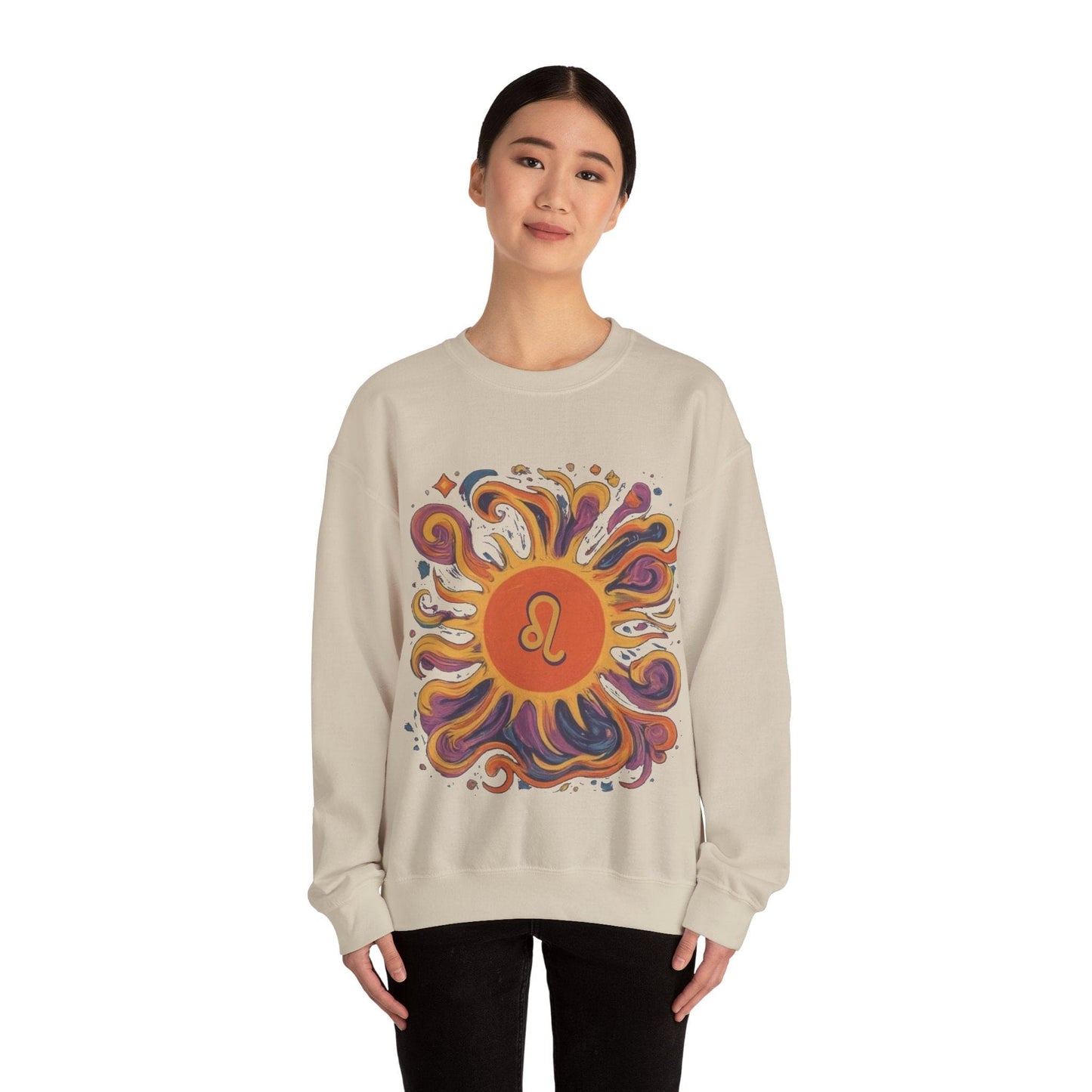 Sweatshirt Leo Majestic Sun Soft Sweater: Royal Warmth for the Lion's Heart