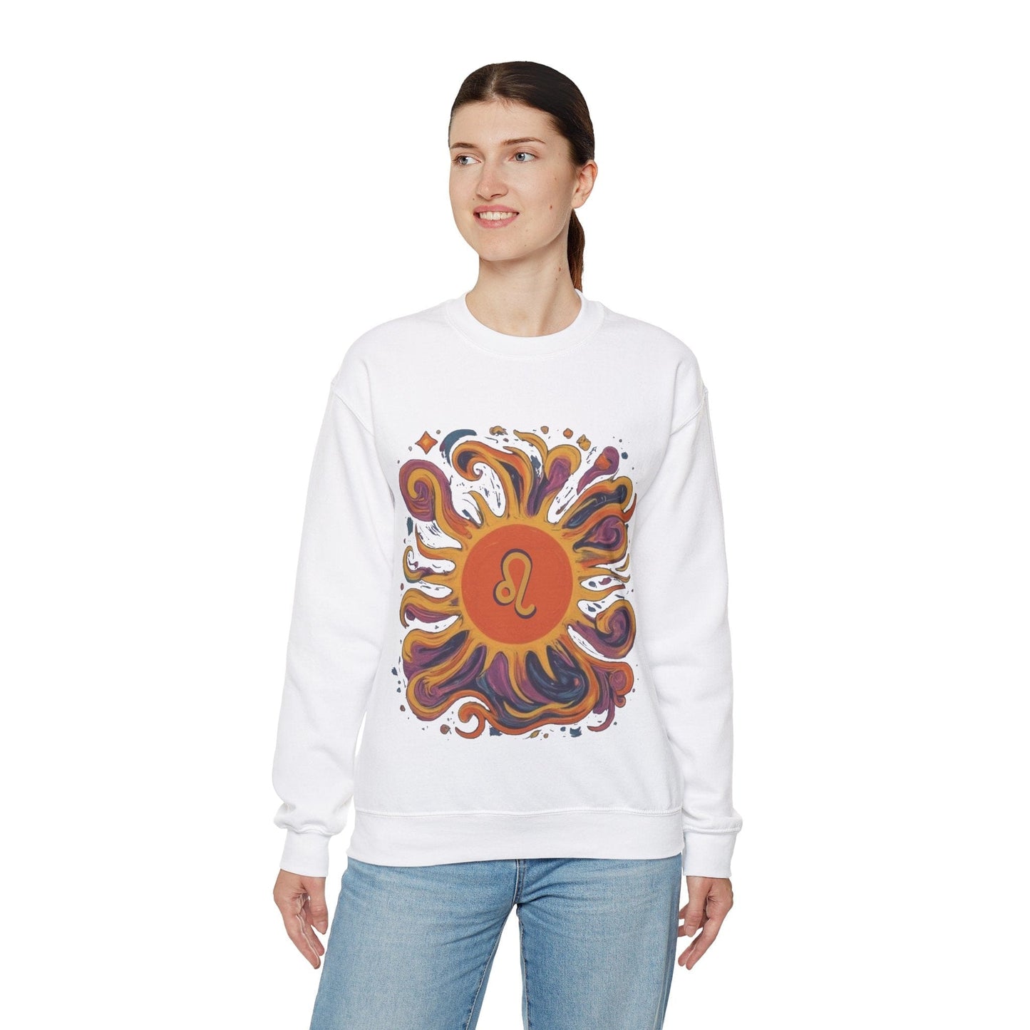 Sweatshirt Leo Majestic Sun Soft Sweater: Royal Warmth for the Lion's Heart