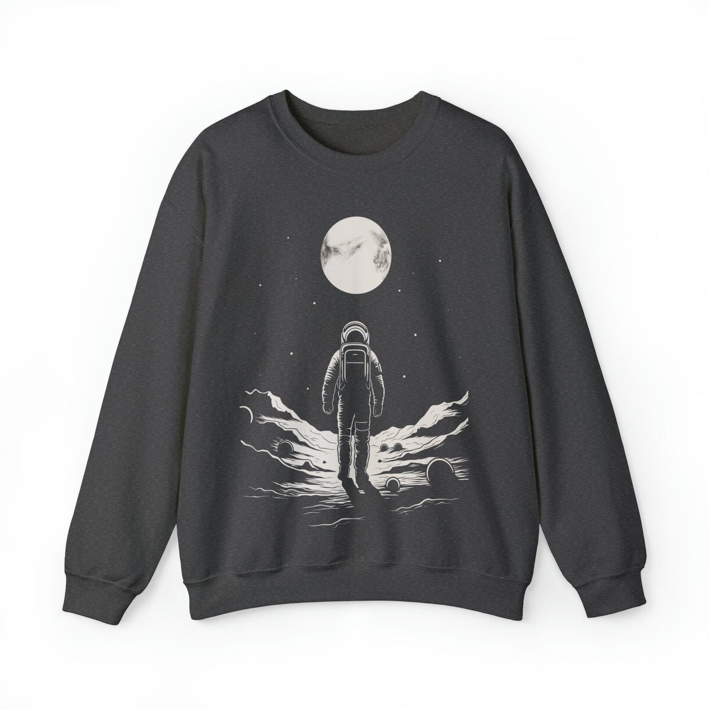 Sweatshirt Lone Astronaut Moon Explorer Crewneck Sweatshirt