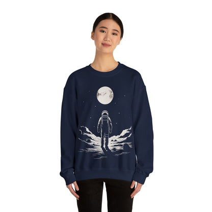 Sweatshirt Lone Astronaut Moon Explorer Crewneck Sweatshirt