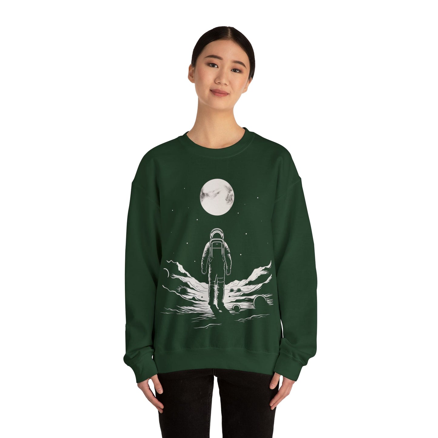 Sweatshirt Lone Astronaut Moon Explorer Crewneck Sweatshirt