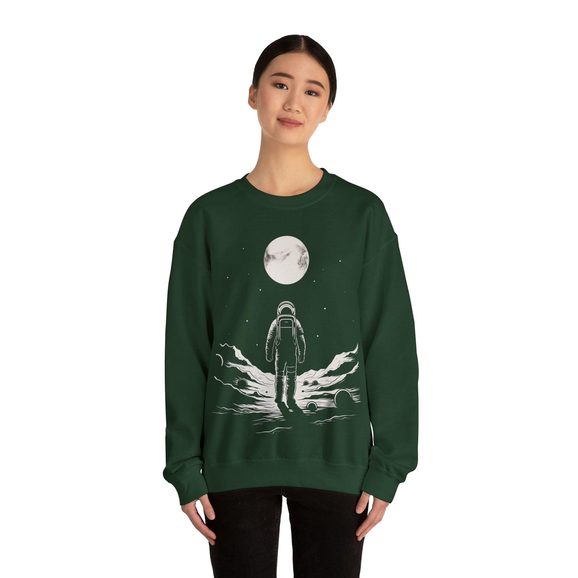 Sweatshirt Lone Astronaut Moon Explorer Crewneck Sweatshirt