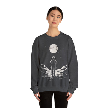 Sweatshirt Lone Astronaut Moon Explorer Crewneck Sweatshirt