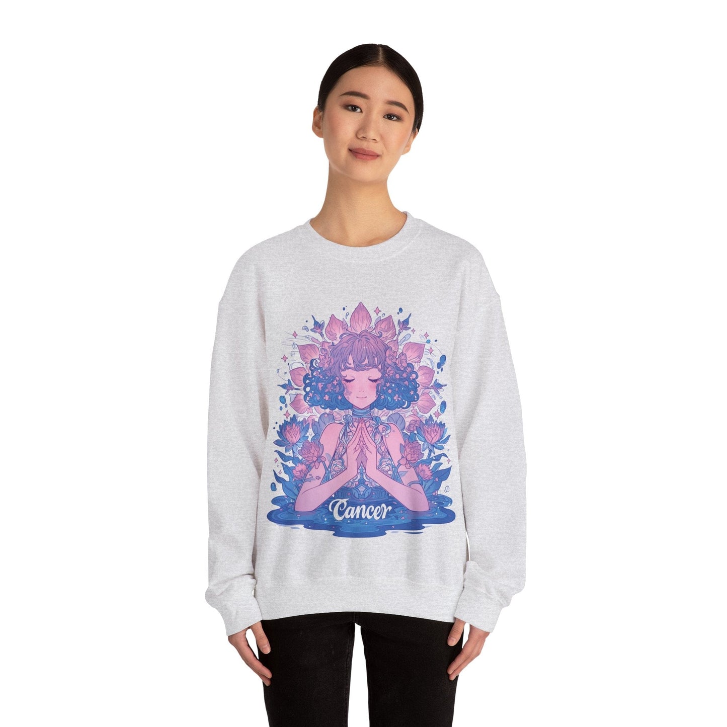 Sweatshirt Lunar Bloom Cancer Sweater: Embrace Tranquility